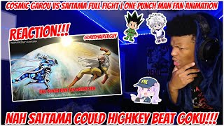 COSMIC GAROU VS SAITAMA FULL FIGHT  One Punch Man FAN ANIMATION  REACTION [upl. by Eggleston]