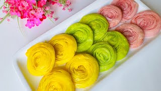 Chirote Recipe How to make Chirote sweet Diwali faral recipe Gulab Rose colorful चिरोटे poojastreats [upl. by Atihana293]