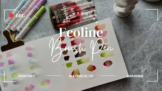 Ecoline Watercolor Brush Pen Autumn vs Pastel [upl. by Yorztif]