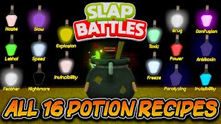 ALL 16 ALCHEMIST Glove🧪 Recipes OUTDATED GUIDE SHEET  CHECK DESCRIPTION  Slap Battles Roblox [upl. by Aizat308]