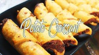 Easy Homemade Potato Croissant Recipe  Savory amp Crunchy Tea Time Snack [upl. by Ydisahc266]