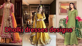 Dholki dresses design Pakistani dholki k kapron k ideas [upl. by Laaspere707]