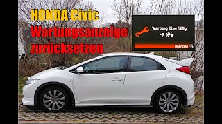 Honda Civic Wartungsanzeige zurücksetzen [upl. by Annoyik]