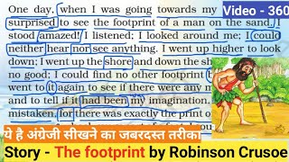 Learn English through Story  Learn Story Reading  Footprint by Robinson Crusoe [upl. by Jaqitsch]