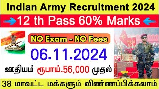 Indian Army Notification 2024 in Tamil  102 Technical Entry Scheme – 53  Salary up to Rs 25L [upl. by Alledi]