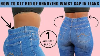 How To Tighten Jeans Waist  Quick NOSEW Hack [upl. by Jacquelynn]