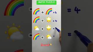 Math puzzle 🧩 🧮 puzzle maths shorts [upl. by Etakyram737]