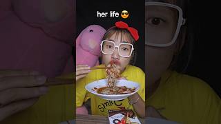 her life😎  Kitkat chocolate🍫 chicken feet🐥 Wolfoo eggs 🦕 funny food mukbang [upl. by Aiela]