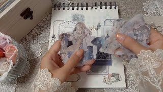 scrapbooking ASMR  Winter theme❄  journal ideaAesthetic Journaling  journal idea [upl. by Eanej]