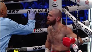 Jaron Ennis knock down and beat Karen Chukhad live highlights boxing sports [upl. by Anillek]