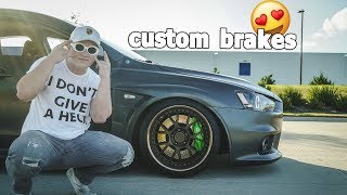 CUSTOM brakes for the Evo X that are cooler than yours [upl. by Llennoc]