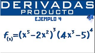 Derivada de un producto  Ejemplo 4  Regla de la cadena [upl. by Ardnos]