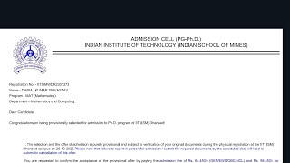 Interview experience of IIT for phd  IITISM Dhanbad  Mathematics [upl. by Leuas]