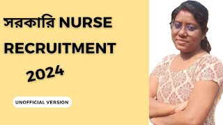 jobs after nursing  government jobs after nursing  wb health recruitment 2024 staff nurse  gnm [upl. by Themis353]