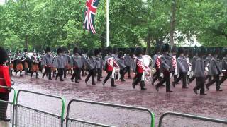 Irish Guards march along The Mall [upl. by Zobias]