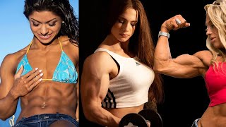 Young Fit Muscle Girls flexing Muscles 💪 FBB Workout Compilation 7 [upl. by Kath]