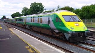 Irish Rail Mark 4 Intercity Train  201 Class Loco  Kildare Station Ireland [upl. by Merriam357]