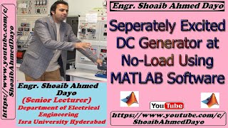 Separately Excited DC Generator at NoLoad using MATLAB Software  DC Generator MATLAB Simulink [upl. by Neerhtak894]