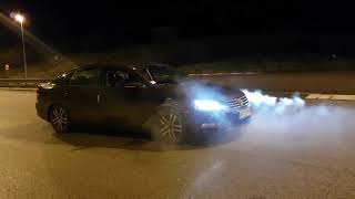 VW Passat B7 16 TDI straight pipe and burnout [upl. by Ylerebmik]