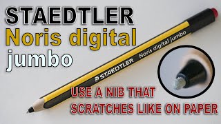 Stylus  STAEDTLER Noris digital jumbo how to use a nib that scratches like on paper [upl. by Romy]