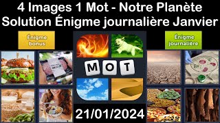 4 Images 1 Mot  Notre Planète  21012024  Solution Énigme Journalière  Janvier 2024 [upl. by Eiryk]