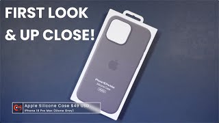 Official iPhone 16 Pro Max Stone Gray Silicone Case Up Close [upl. by Millian]