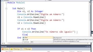 18  Visual Basic NET  IF THEN ELSE  Condicional Simples e Composto [upl. by Eoin]