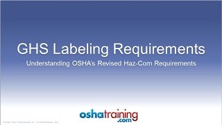 Free OSHA Training Tutorial  Understanding the GHS Labeling System [upl. by Chicoine651]