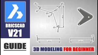 BricsCAD V21 3D Modeling Part Guide Tutorial For Beginner [upl. by Ahsinhoj]