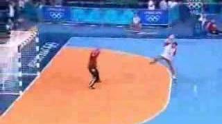 Croatian Handball  Niksa Kaleb amazing goal  Olympics 2004 [upl. by Wahkuna]