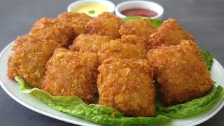 Crispy Chicken Bread Bites  Chicken Bread Patties  Bread Bites Recipe [upl. by Iemaj]