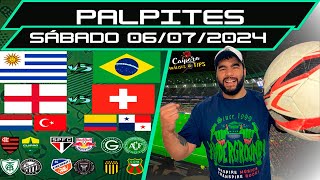 PALPITES DE FUTEBOL PARA HOJE 06 07 2024 SÁBADO 31 JOGOS  BILHETE PRONTO Caipora Análises e TIPs [upl. by Merl86]