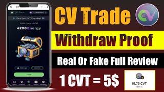 CV Token bot withdraw  CV Token live withdraw proof  CV Trade Real Or Fake Full Details [upl. by Kceb]