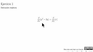 Ejercicio 1 derivada implícita  Cálculo diferencial clase espejo uttt uaemex [upl. by Lanod]