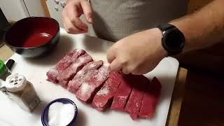 Making biltong for the first time part 1 DIY [upl. by Leivad104]