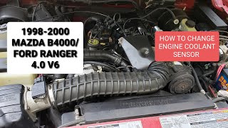 How to change  install engine coolant sensor mazda b4000 Ford ranger 40 temperature 1998 1999 2000 [upl. by Garibold566]