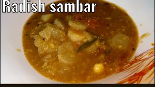 Radish sambar  hotel style radish sambar  Radish recipe [upl. by Orabel]