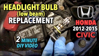 Honda Civic Headlight Bulb Replacement 20122015  2 Minute DIY Video [upl. by Adair]