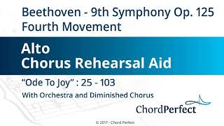 Beethovens 9th Symphony Op 125  4th Movement  Ode to Joy  Alto Chorus Rehearsal Aid [upl. by Laefar]