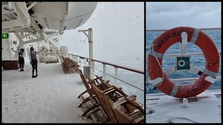 Queen Mary 2 caught in Atlantic snowstorm [upl. by Boycey]