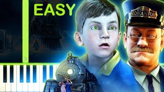 THE POLAR EXPRESS THEME  EASY Piano Tutorial [upl. by Anbul222]