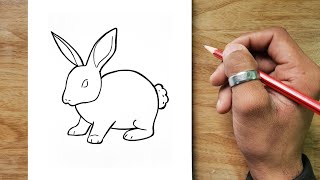 Easy Rabbit 🐇 Drawing For kids  How To Draw Rabbit [upl. by Cohligan]