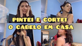 Pintei e cortei o cabelo em casa  51 castanho claro acinzentado [upl. by Acirahs538]