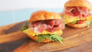 Pesto Prosciutto Breakfast Sandwich Recipe [upl. by Atiseret]