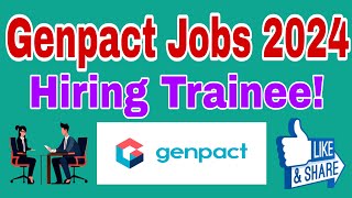 Genpact Hiring 2024 Recruiting Freshers as Management Trainees Apply Now [upl. by Benita464]