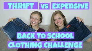 Thrift vs Expensive Back to School Clothing Challenge  Jacy and Kacy [upl. by Geiger]