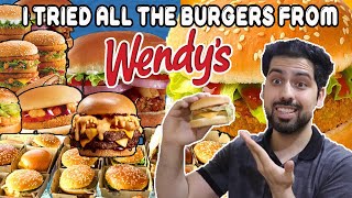 Tried All The BURGERS From Wendy’s  Entire Burger Menu Order [upl. by Oicor]