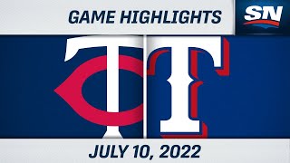 MLB Highlights  Twins vs Rangers  July 10 2022 [upl. by Ule844]