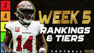 Week 5 Wide Receiver Rankings  2024 Fantasy Football [upl. by Anole]