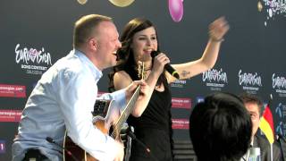 HD Lena singing about German accent  Fun with Lena the winner of Eurovision 2010 [upl. by Pang]